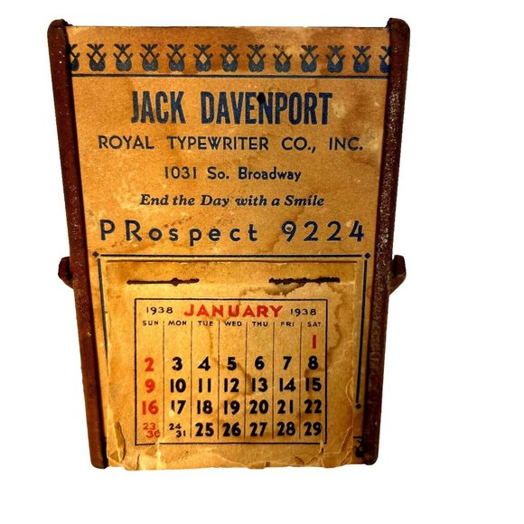 Vintage Advertising Desk Calander & Mirror 1938 - Picture 7 of 14